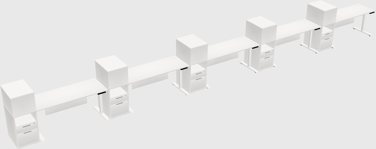Dual motor electric desk w/cabinet
