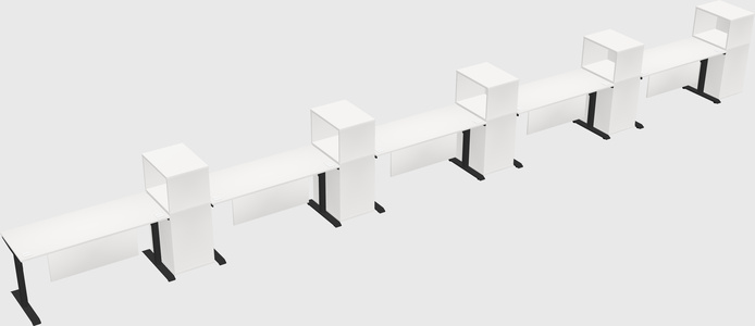 Dual motor electric desk w/cabinet