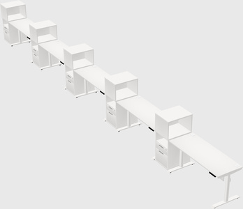 Dual motor electric desk w/cabinet