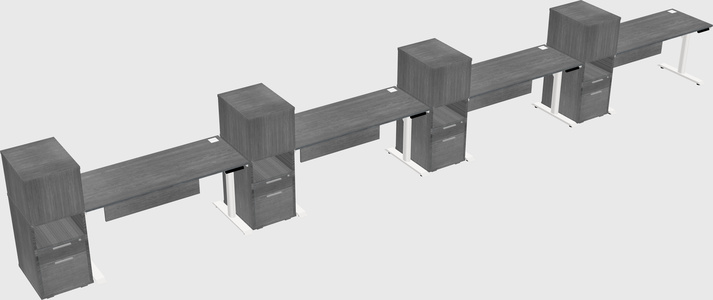 Dual Motor Electric Desk W/cabinet