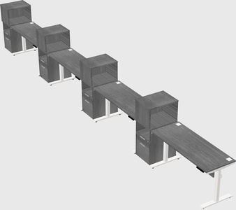 Dual motor electric desk w/cabinet