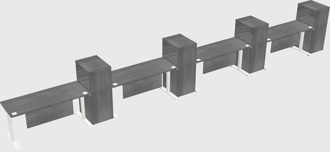 Dual motor electric desk w/cabinet