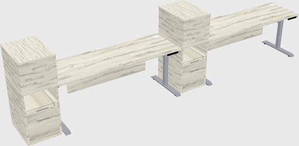 Dual Motor Electric Desk W/cabinet
