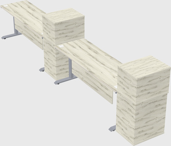 Dual motor electric desk w/cabinet