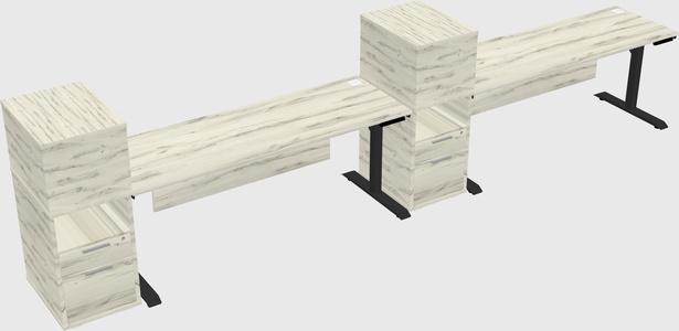 Dual Motor Electric Desk W/cabinet