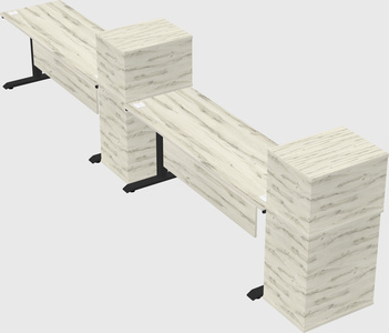 Dual motor electric desk w/cabinet