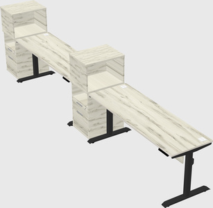 Dual motor electric desk w/cabinet