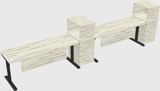 Dual motor electric desk w/cabinet