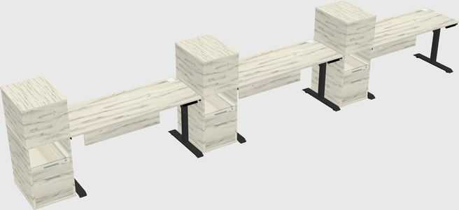 Dual motor electric desk w/cabinet