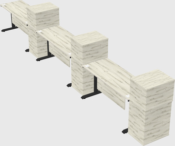 Dual motor electric desk w/cabinet