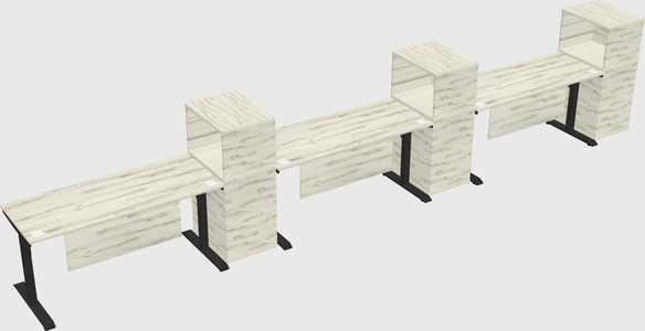 Dual motor electric desk w/cabinet