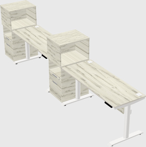 Dual motor electric desk w/cabinet