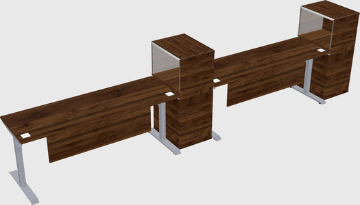 Dual motor electric desk w/cabinet