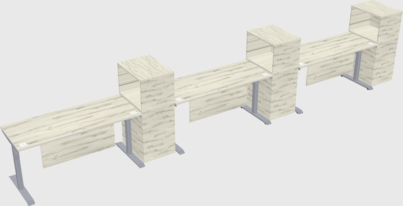 Dual motor electric desk w/cabinet