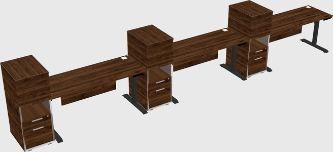 Dual motor electric desk w/cabinet