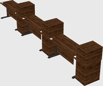 Dual motor electric desk w/cabinet