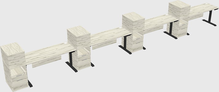 Dual Motor Electric Desk W/cabinet