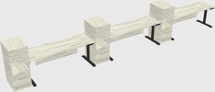 Dual Motor Electric Desk W/cabinet