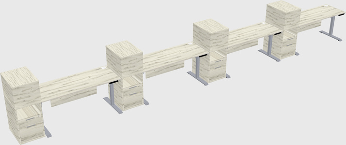 Dual Motor Electric Desk W/cabinet
