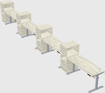 Dual motor electric desk w/cabinet
