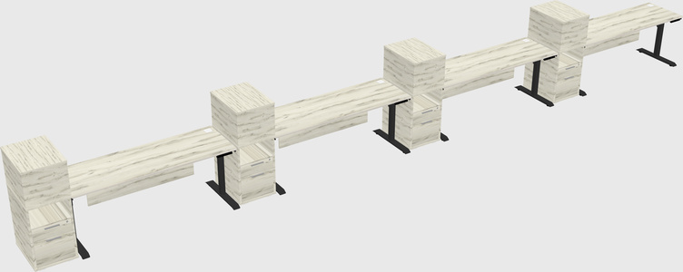Dual Motor Electric Desk W/cabinet