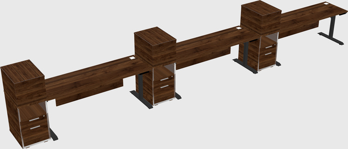 Dual motor electric desk w/cabinet