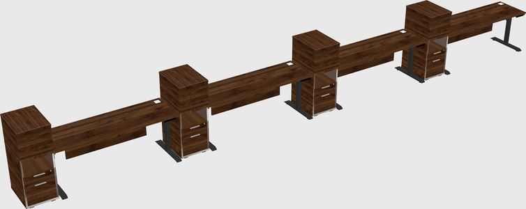Dual motor electric desk w/cabinet