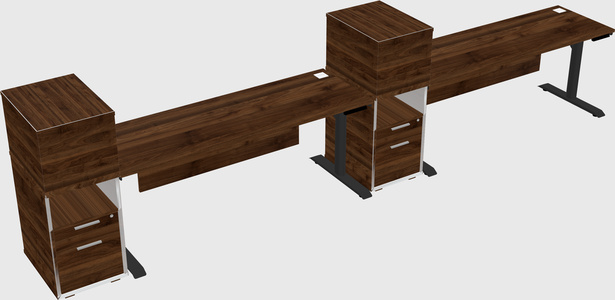 Dual motor electric desk w/cabinet