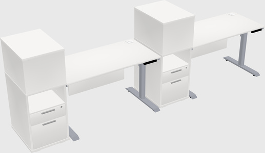 Dual motor electric desk w/cabinet