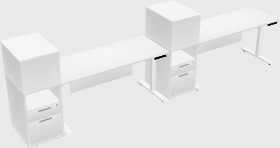 Dual motor electric desk w/cabinet