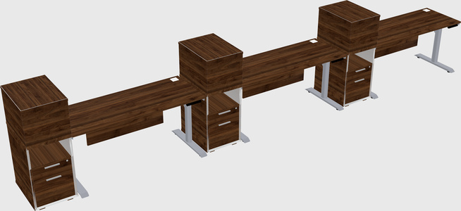 Dual motor electric desk w/cabinet
