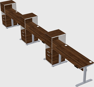 Dual motor electric desk w/cabinet
