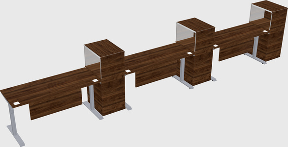 Dual motor electric desk w/cabinet
