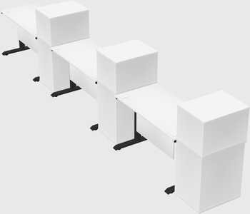Dual motor electric desk w/cabinet