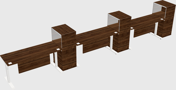 Dual motor electric desk w/cabinet