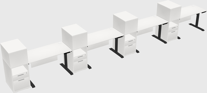 Dual motor electric desk w/cabinet