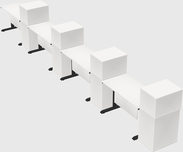 Dual motor electric desk w/cabinet
