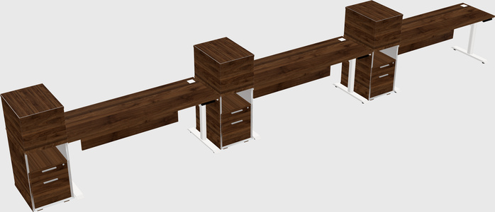 Dual Motor Electric Desk W/cabinet