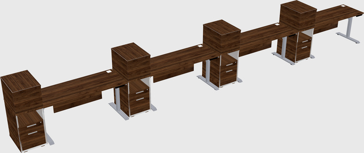 Dual motor electric desk w/cabinet