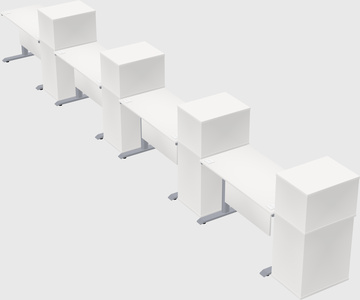 Dual motor electric desk w/cabinet