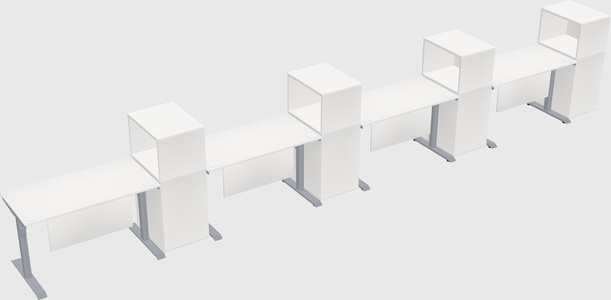 Dual motor electric desk w/cabinet