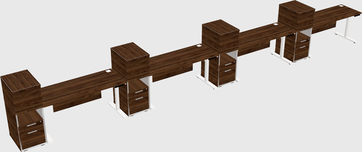 Dual Motor Electric Desk W/cabinet