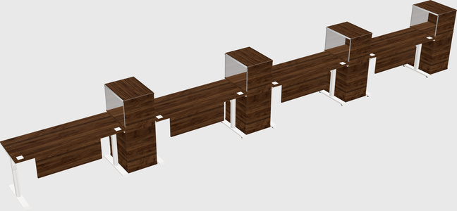 Dual motor electric desk w/cabinet
