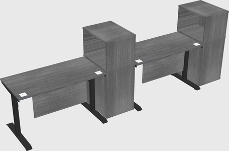 Dual motor electric desk w/cabinet