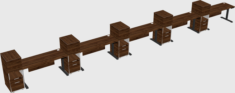 Dual motor electric desk w/cabinet