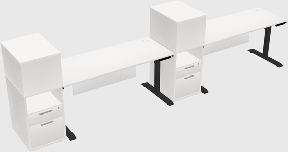 Dual motor electric desk w/cabinet