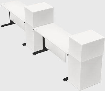 Dual motor electric desk w/cabinet
