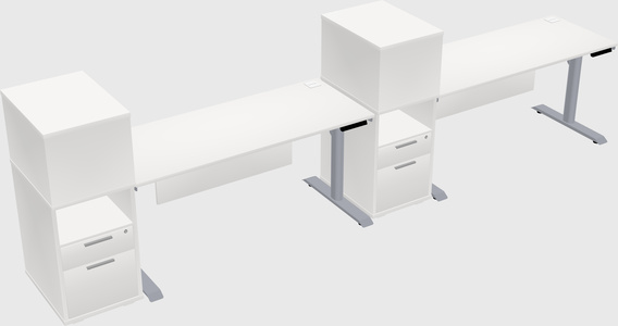 Dual motor electric desk w/cabinet