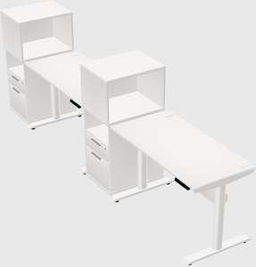 Dual motor electric desk w/cabinet