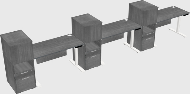 Dual Motor Electric Desk W/cabinet
